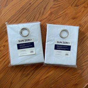 White blackout curtains- 2 panels